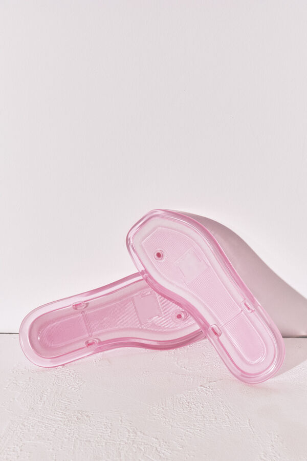 Women'secret Chanclas de dedo efecto trasl&uacute;cido rosa rosa