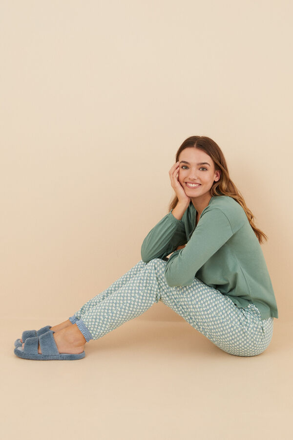 Womensecret Pijama 100% algodón verde verde