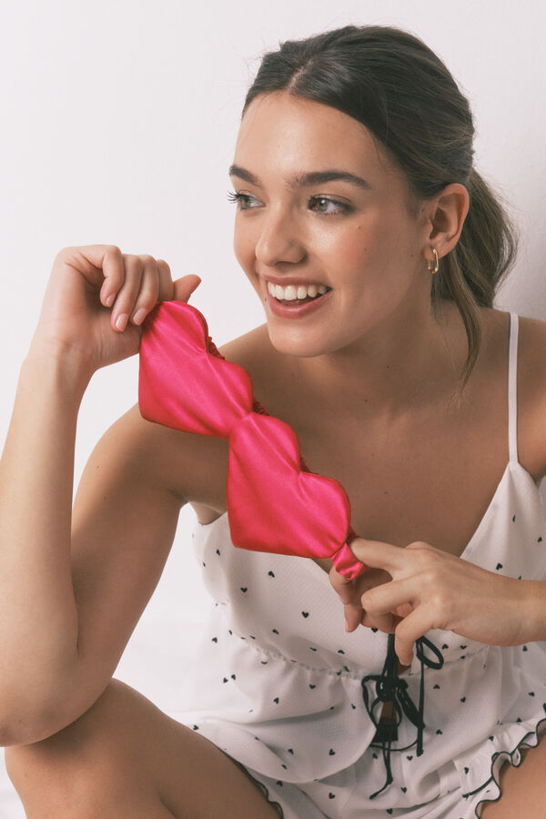Women'secret Pijama corta de tirantes con estampado de corazones blanca blanco