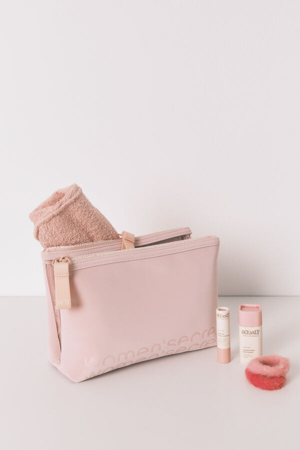 Womensecret Neceser de goma rosa mediano rosa