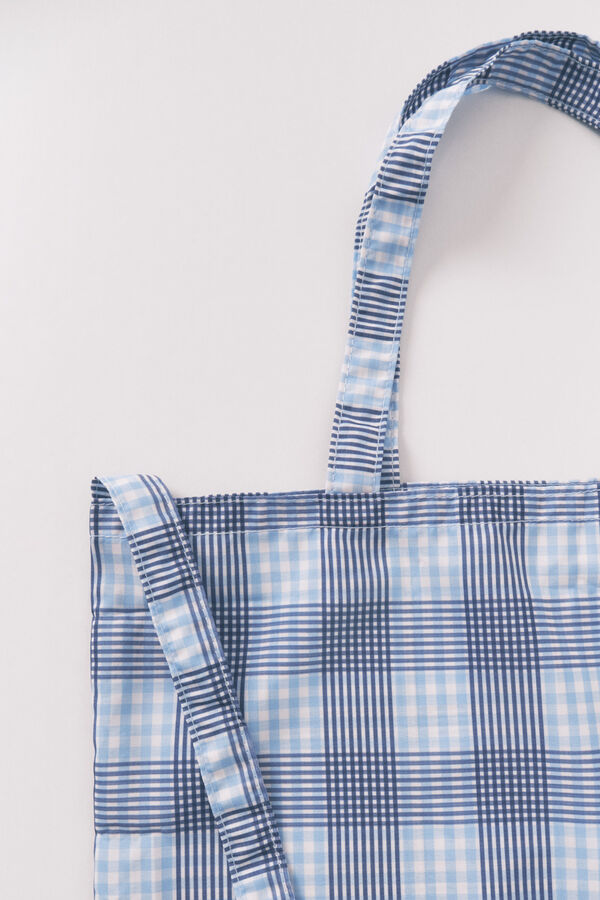 Women'secret Llavero-bolsa plegable cuadros azul Mr.Men estampado