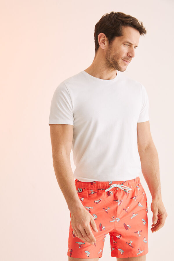 Womensecret Traje de baño hombre Snoopy rojo estampado