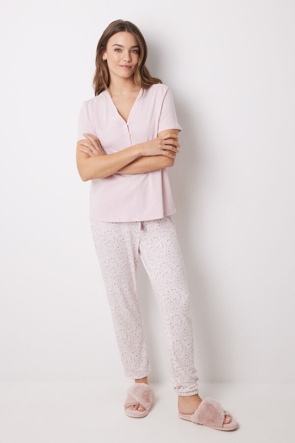 Womensecret Pantalón skinny súper soft animal print rosa