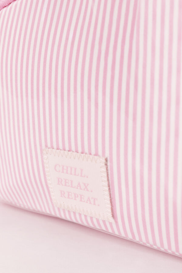 Women'secret Neceser acolchado a cuadros y rayas rosa rosa