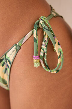 Womensecret Panty bikini brasileño curling print tropical verde