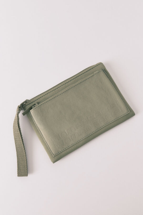 Womensecret Mini monedero de nailon verde kaki
