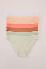 Womensecret Pack de 7 panties clásica de algodón en colores vivos blanco