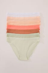 Womensecret Pack de 7 panties clásica de algodón en colores vivos blanco