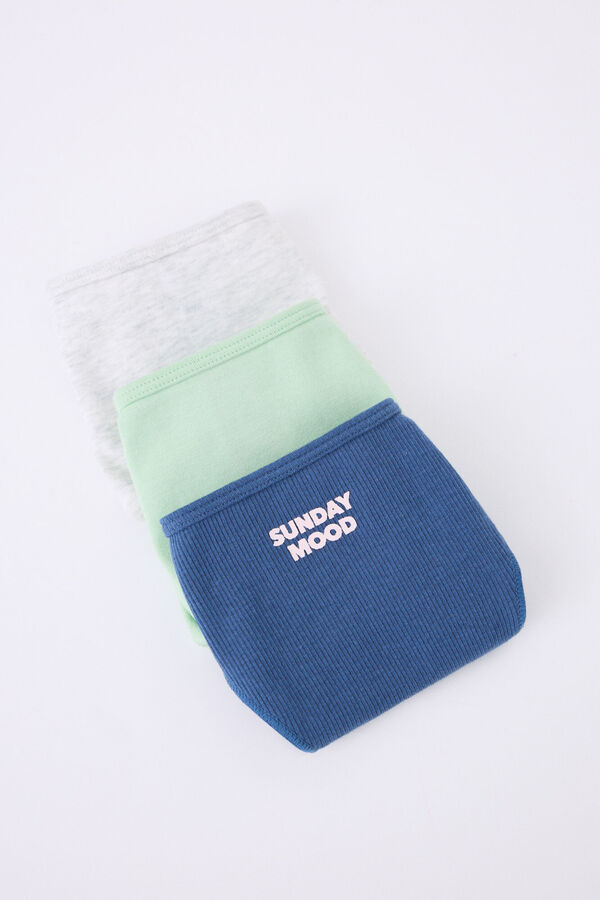 Womensecret Pack 3 bragas brasileñas verde, azul, gris blanco