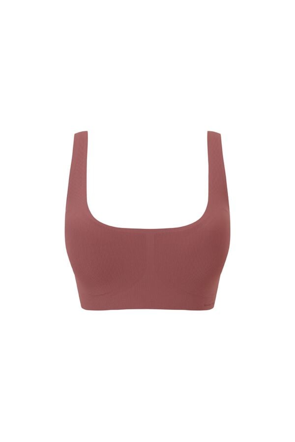 Women'secret Brasier top foam de microfibra acanalada rosa rosa