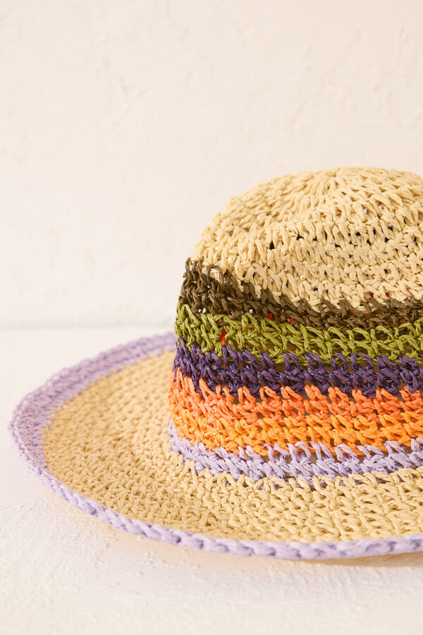Womensecret Sombrero de rafia color NATURAL estampado