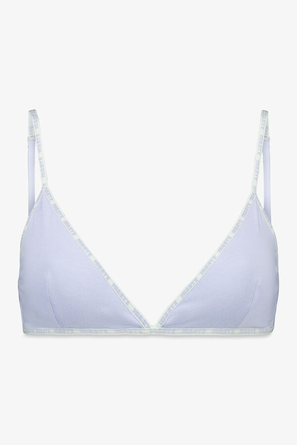 HI&BYE Brasier triangular de algodón con copas extraíbles azul azul