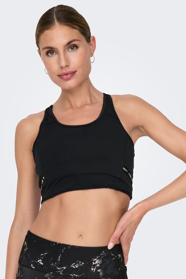 Only Play Brasier deportivo reversible negro/ estampado negro