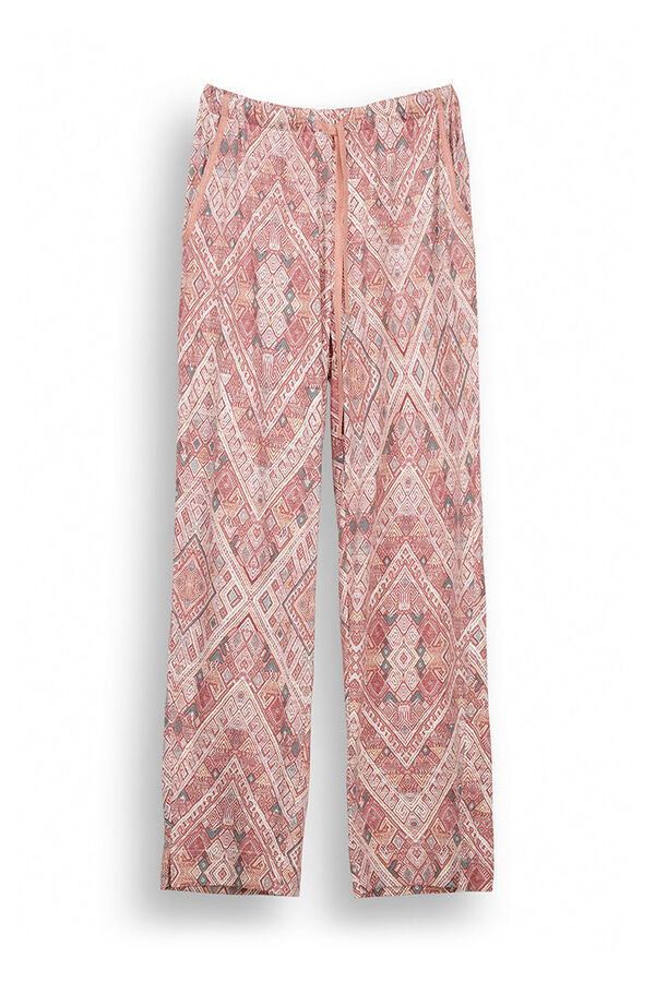 Womensecret Pantalón carrot rosa supersoft estampado