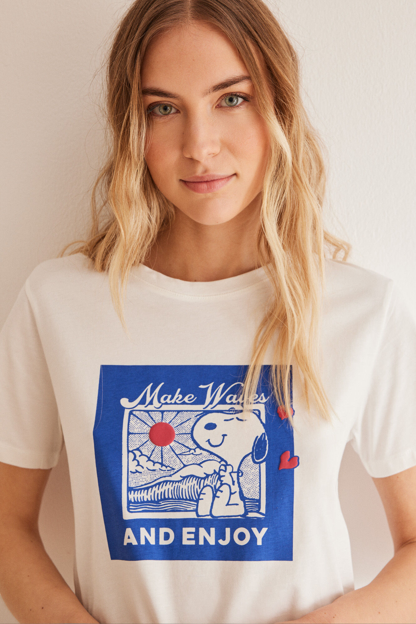 Playera 100 algodon gris Snoopy Ropa de dormir y homewear de mujer WomenSecret MX
