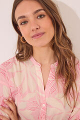 Womensecret Pijama camisera de voile 100% algodón con estampado floral rosa