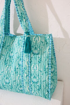 Womensecret Bolsa guateada print flores y rayas estampado
