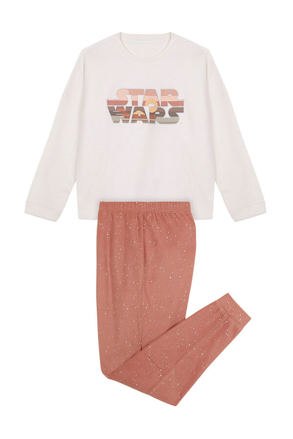 Womensecret Pijama Star Wars polar marfil y naranja marfil