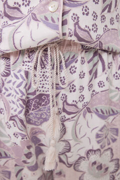 Womensecret Pijama camisera 100% algodón flores  morado/lila