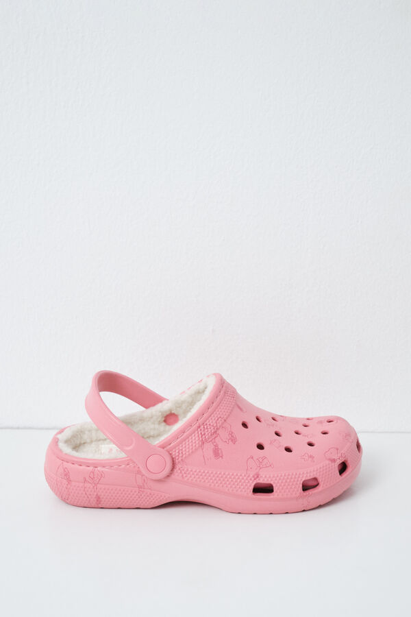 Women'secret Pantunflas zueco forrado Snoopy rosa