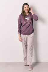 Women'secret Pijama larga de algod&oacute;n Grogu morado/lila