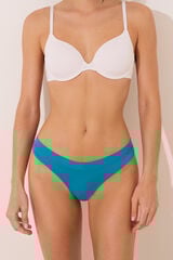 Womensecret Tanga de microfibra fruncida verde verde
