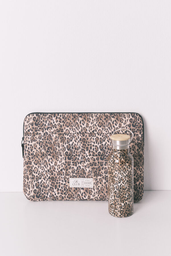Women'secret Botella de metal con estampado animal estampado
