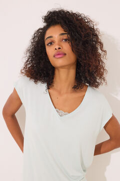 Womensecret Pijama capri de viscosa a rayas verde