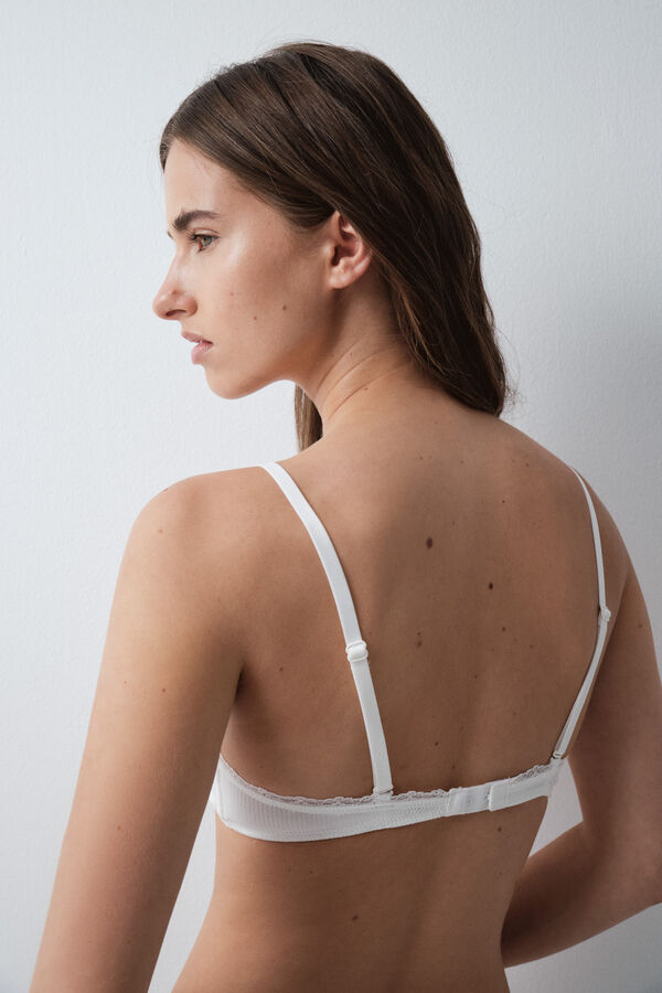 Women'secret Brasier triangular de algod&oacute;n blanco NATURAL blanco