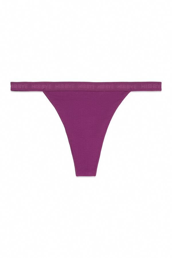 HI&BYE Pack de 3 tangas en color morado, lila y blanco blanco