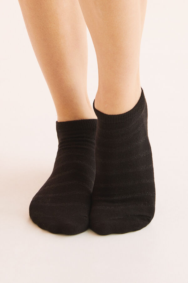 Womensecret Pack 3 calcetines cortos algodón negros negro