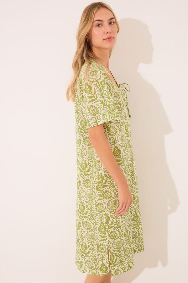Womensecret Camisón de algodón con estampado floral estampado