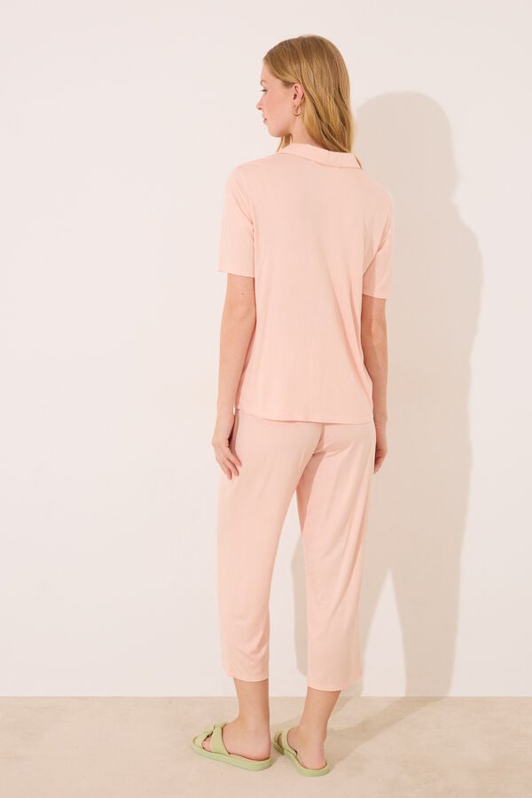 Womensecret  Pijama camisera de viscosa naranja naranja