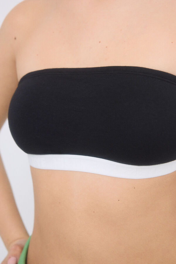 Womensecret Sujetador bandeau copas extraíbles negro negro