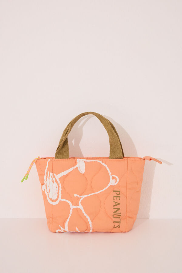 Womensecret Bolsa térmica de transporte de alimentos de nailon con relleno de Snoopy naranja