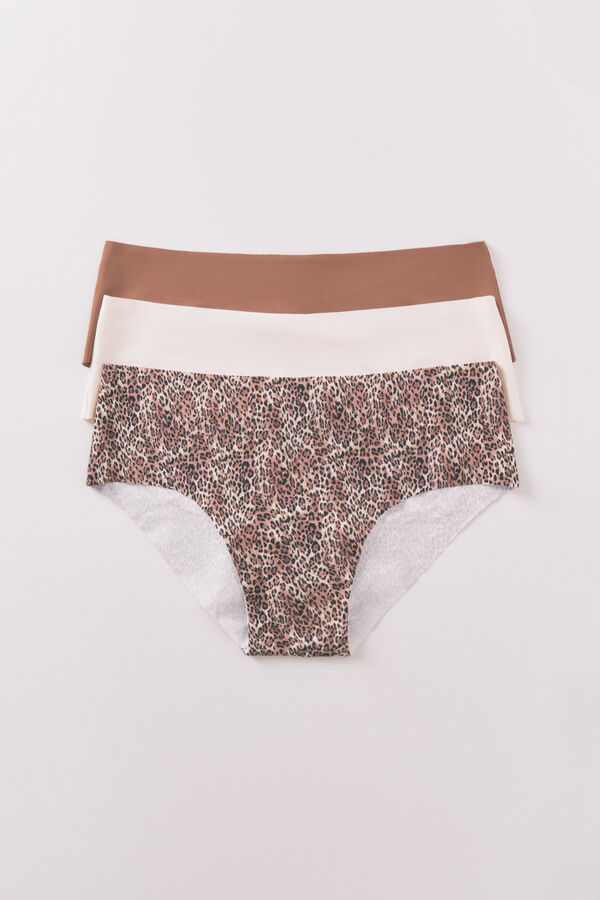 Women'secret Pack de 3 panties panties con estampado animal  kaki