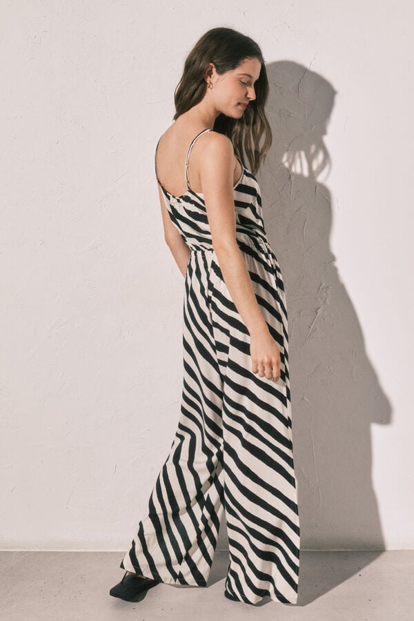 Women'secret Jumpsuit largo estampado cebra estampado