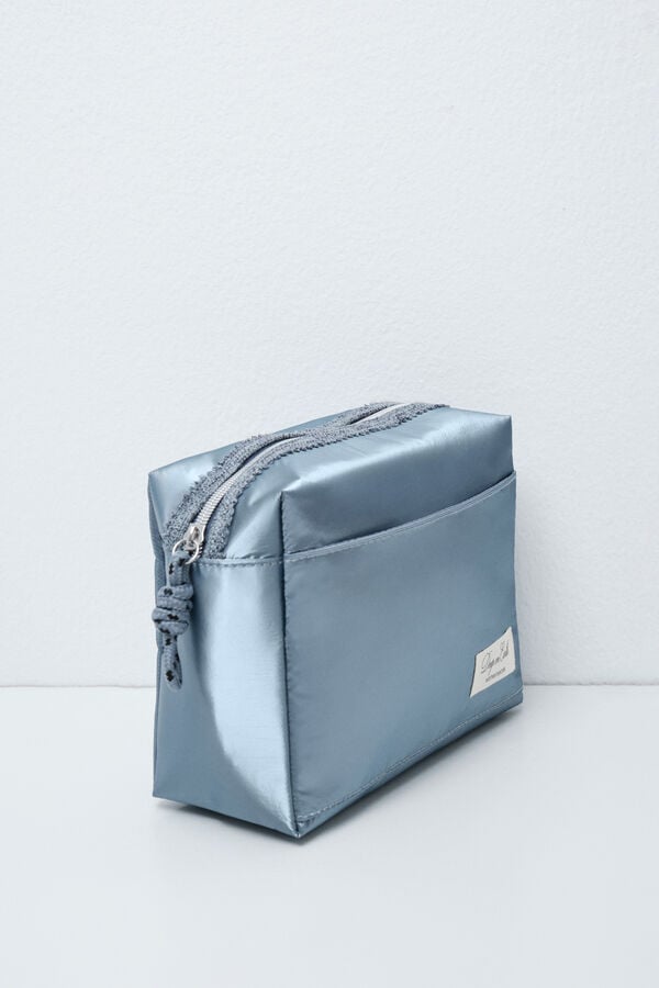 Women'secret Neceser mediano acolchado plateado azul