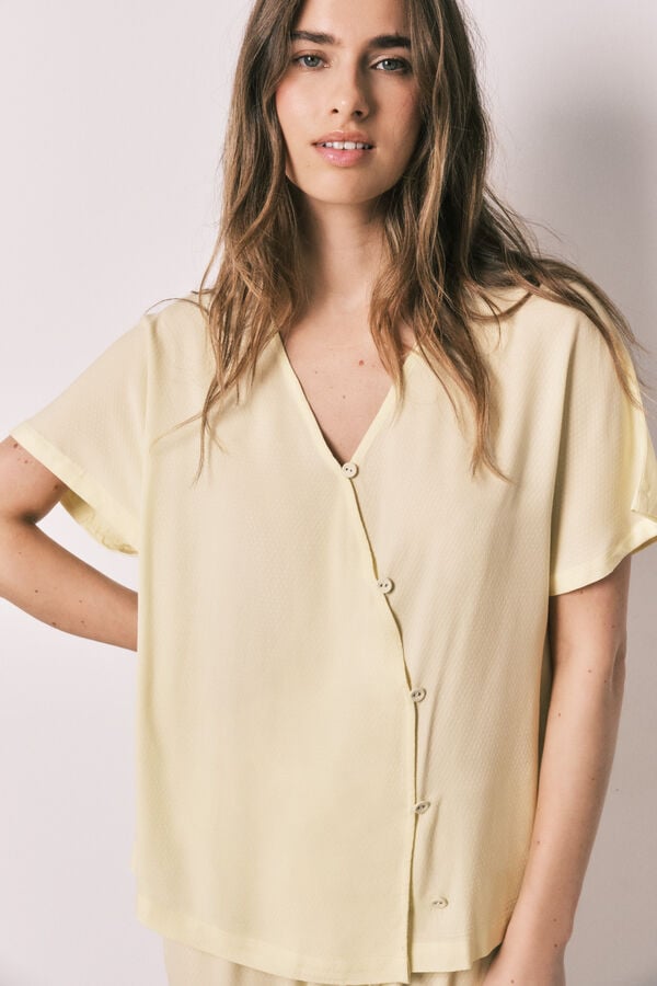 Women'secret Pijama larga cruzado botones estampado