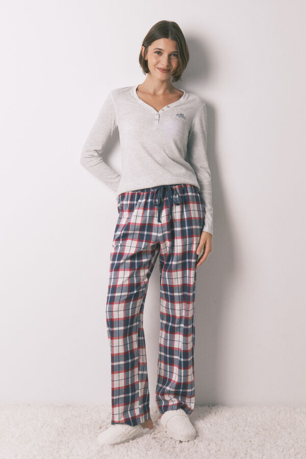 Women'secret Playera manga larga waffle gris gris