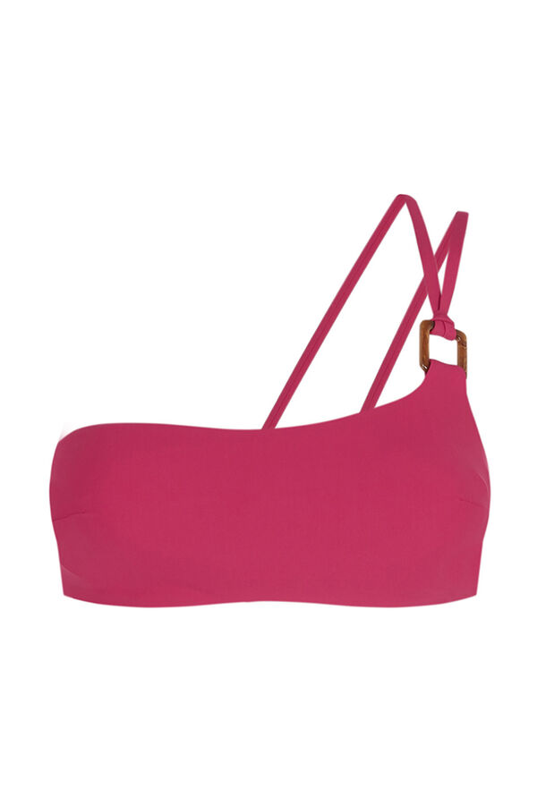 Womensecret Top bikini asimétrico rosa rosa