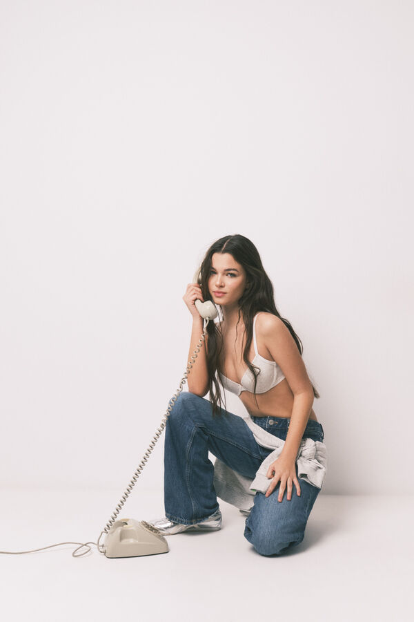 HI&BYE Brasier push up de algod&oacute;n gris gris