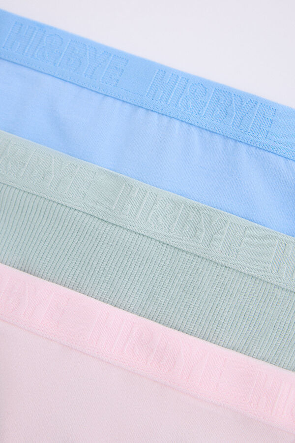 Womensecret Pack 3 tangas azul, verde y rosa blanco