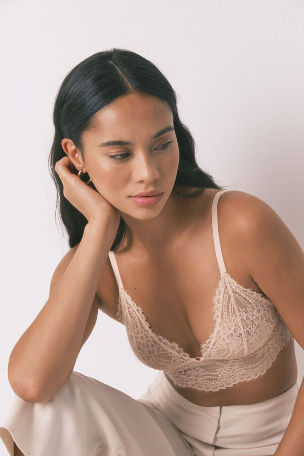 Womensecret Bralette de encaje encaje especial rosa