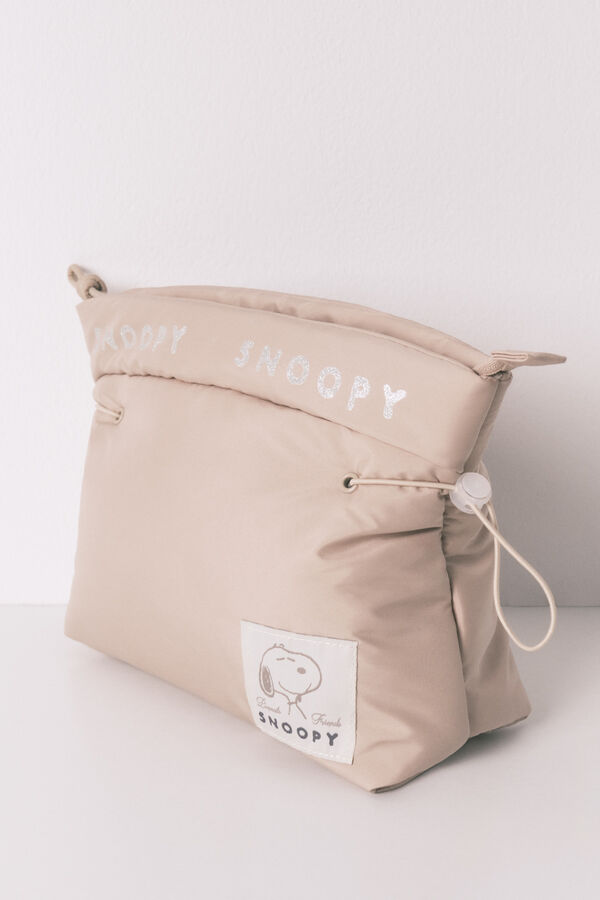 Women'secret Neceser acolchado beige de Snoopy nude