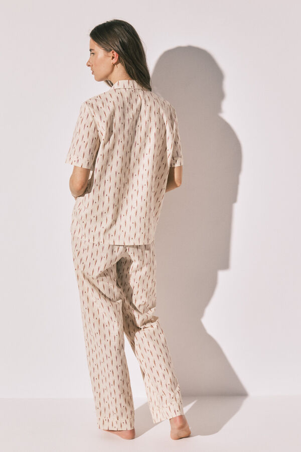 Women'secret Pijama larga camisera ikat marfil