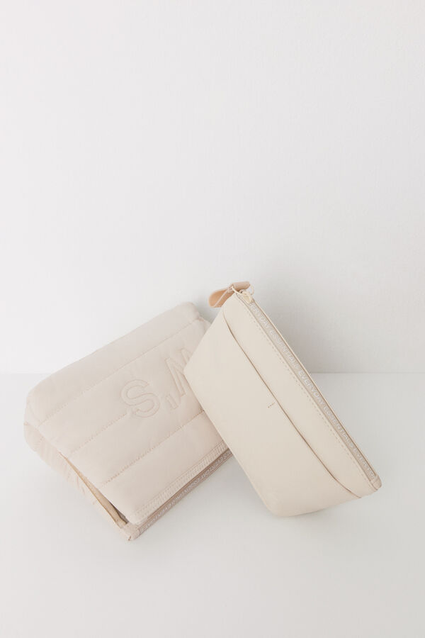 Womensecret Neceser pequeño rubber beige café