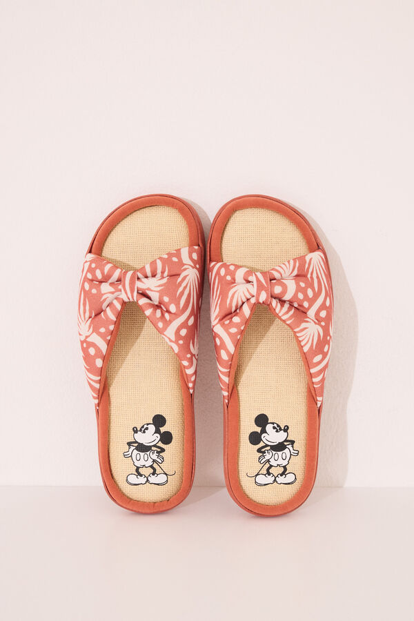 Womensecret Pantuflas para casa con estampado de Mickey Mouse naranja