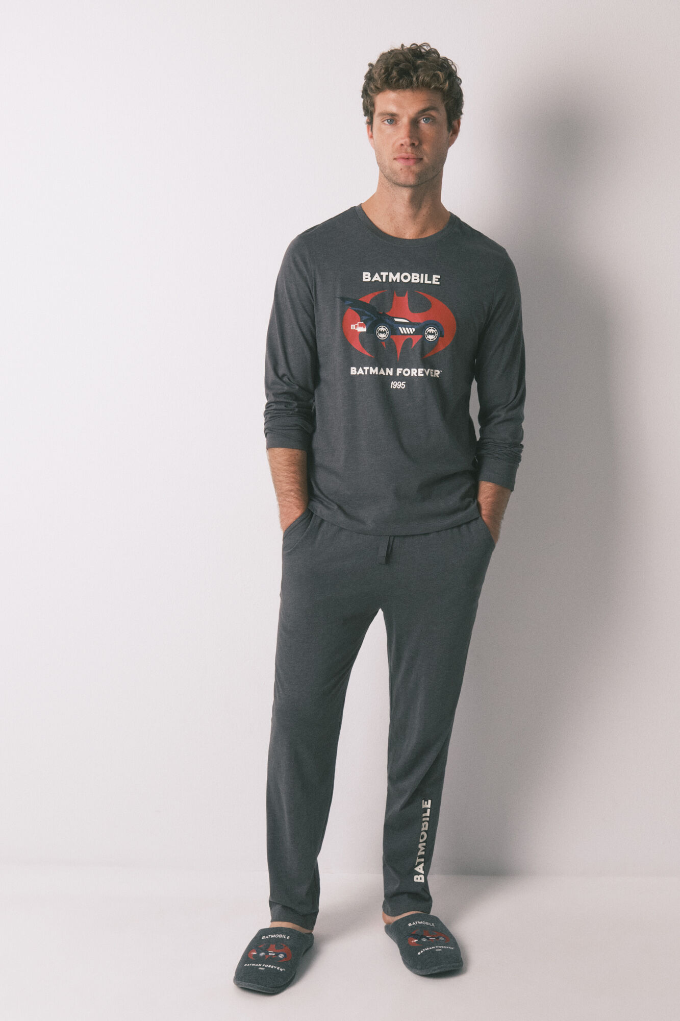 Women'secret Pijama larga algod&oacute;n Batman gris