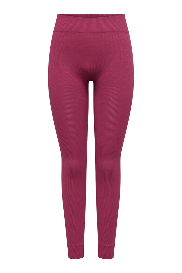 Only Play Leggings Seamless de cintura alta canalé morado/lila